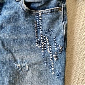 🌸 Lou & Grey The Skinny Embroidered Jeans - Raw hem